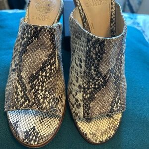 Vince Camuto Snake Print Mules